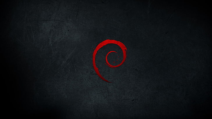 red spiral artwork, Debian, dark, Bass Clef, Linux, black background, HD wallpaper