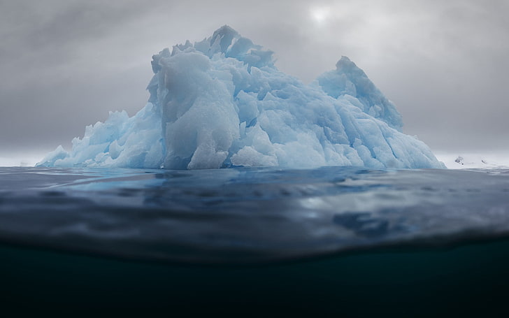 iceberg, Antarctica, water, sea, nature, 500px, cold temperature, HD wallpaper