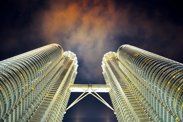 twin tower building, standing tall, malaysia, KL, kuala lumpur  city  center, HD wallpaper