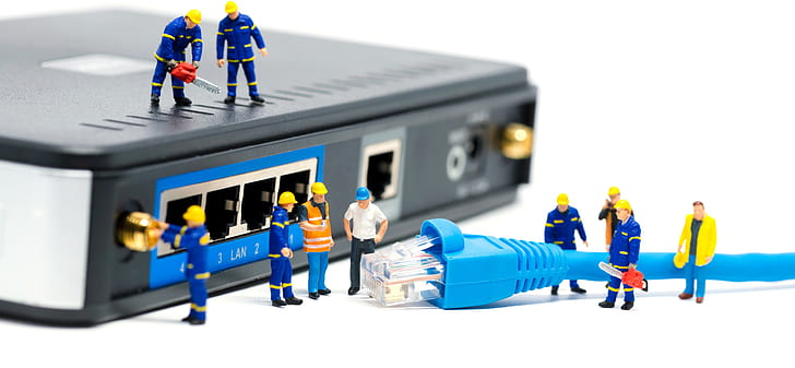doll, ethernet, router, Cable, network, technology, HD wallpaper