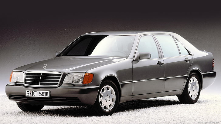 silver Mercedes-Benz sedan, s600, w140, mode of transportation, HD wallpaper