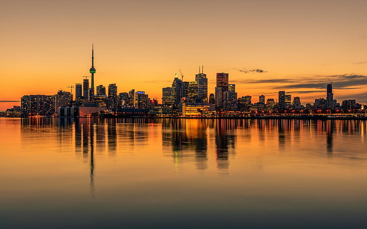Toronto, Ontario, Canada cityscape, water, skyline, reflection