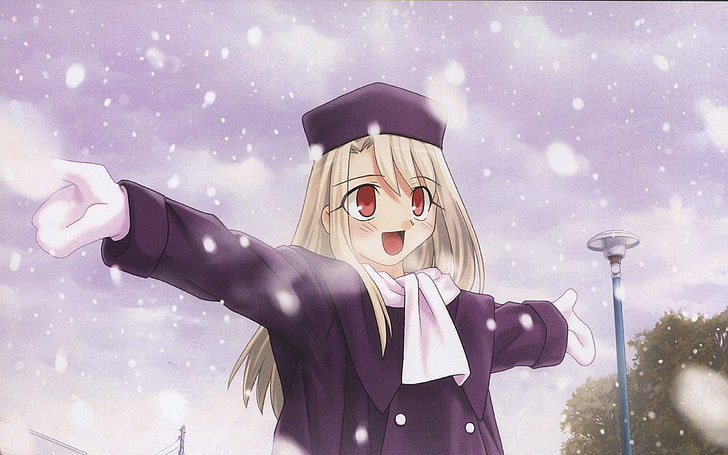 Fate Series, Illyasviel von Einzbern, anime girls, winter, snow