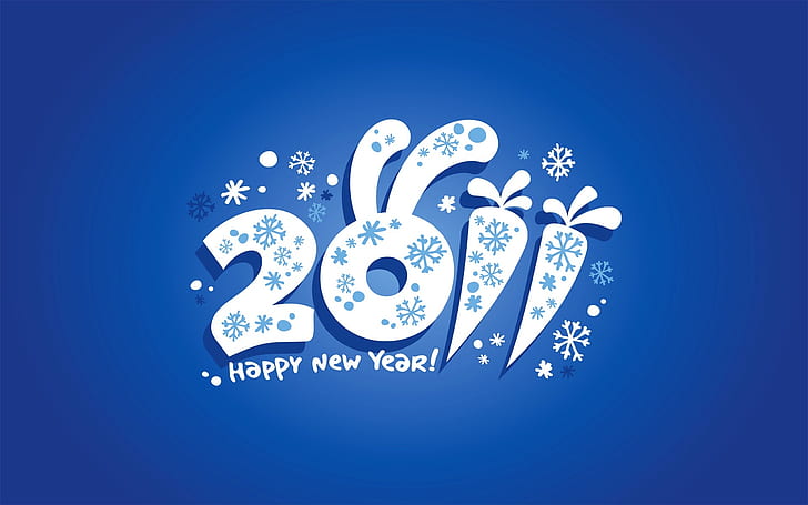 2011 New Year Wishes HD, white and blue 2011 happy new year clip art