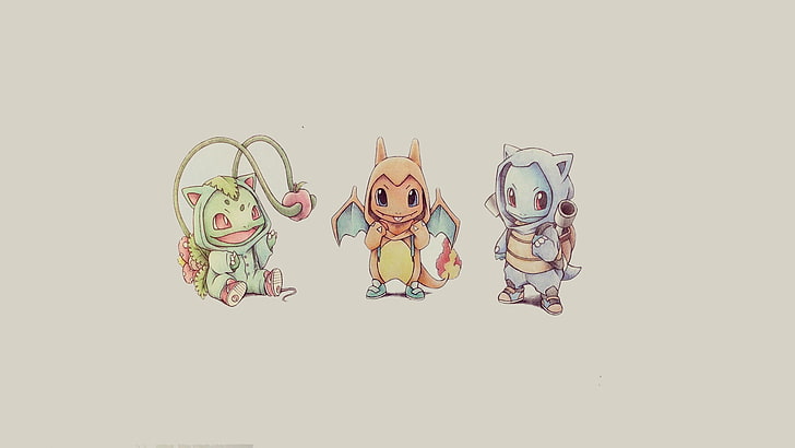 Pokemon characters illustration, Pokémon, video games, minimalism