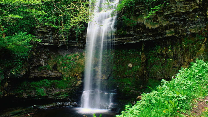 Glencar waterfall, Ireland, waterfalls, nature, 1920x1080, europe, HD wallpaper