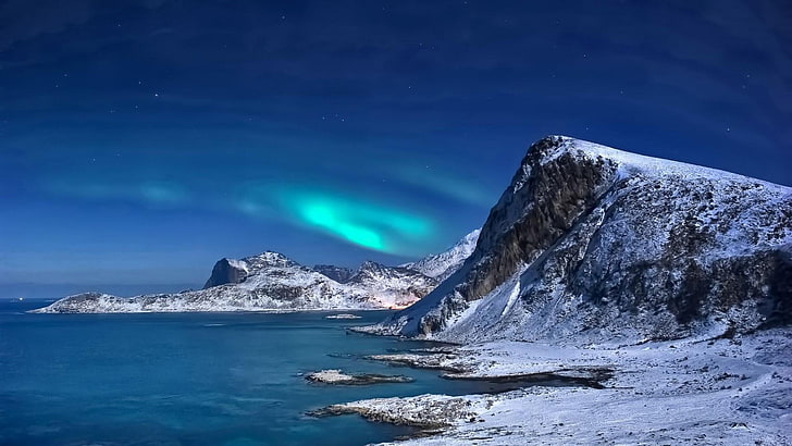 arctic, winter, night lights, sky, night sky, nordic lights, HD wallpaper