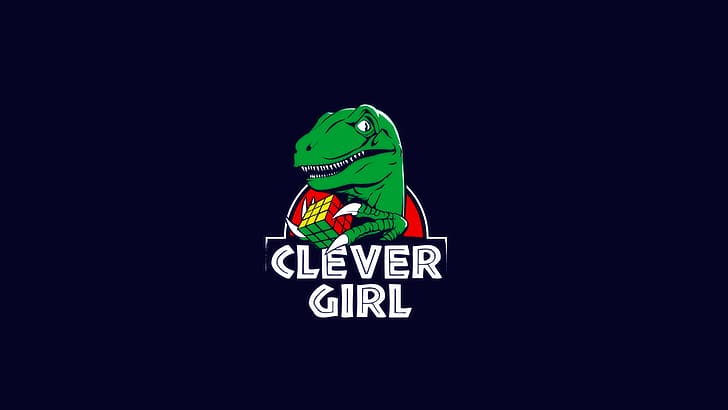 Clever Girl, dinosaurs, cube, Rubik's Cube, Jurassic Park, Jurassic World, HD wallpaper