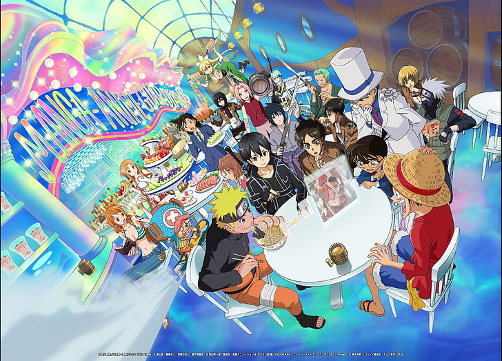 Anime, Crossover, Ai Haibara, Armin Arlert, Asuna Yuuki, Attack on Titan, HD wallpaper