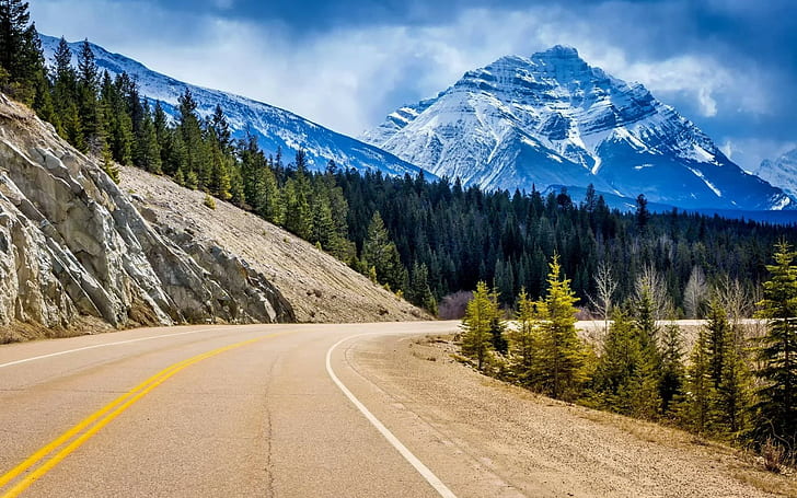 nature, mountains, Canada, road, landscape, HD wallpaper
