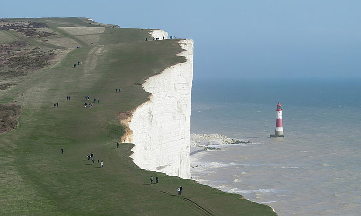 White Cliff of Dover, England, sea, Cliffs of Dover, landscape, HD wallpaper