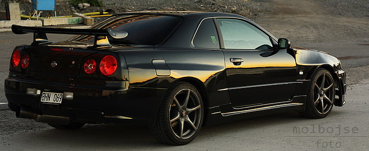 Nissan Skyline R34, Black Pearl, Nissan Skyline GT-R R34, mode of transportation, HD wallpaper