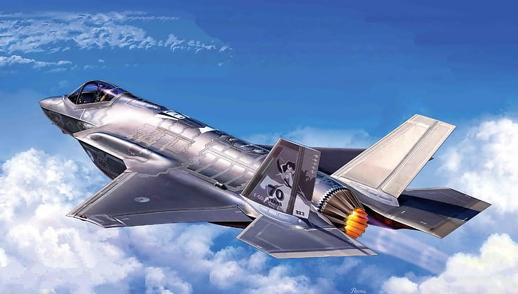 Netherlands, fighter-bomber, Michal Reinis, F-35 Lightning II, HD wallpaper