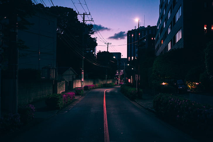 3840x1080px | free download | HD wallpaper: city, Japan, skyline, dark ...