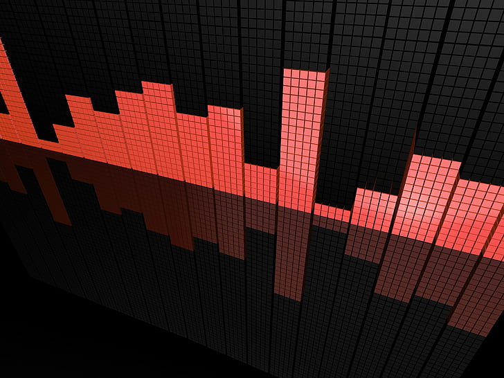 music sound audio spectrum, red, no people, pattern, technology