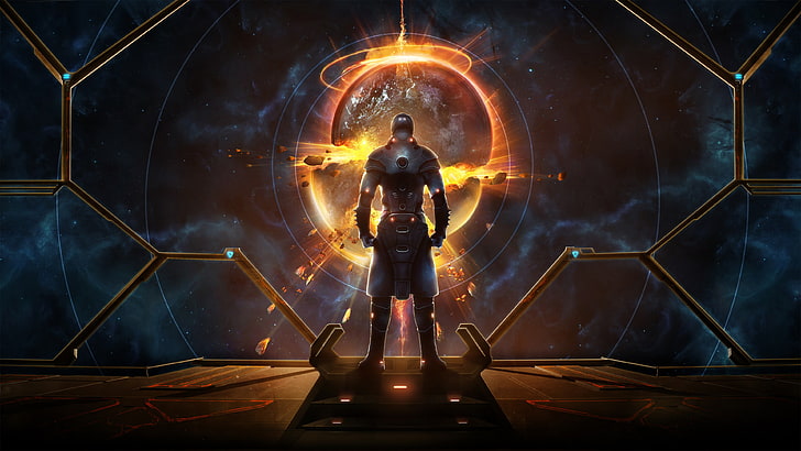 male character with armor illustration, Starpoint Gemini Warlords