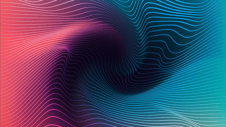 wavy, gradient, lines, wave, blue, pink, 3d, thermodynamics