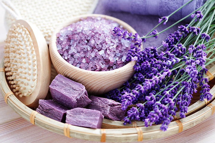 purple wheats, lavender, sea salt, lavender flowers, lavender soap