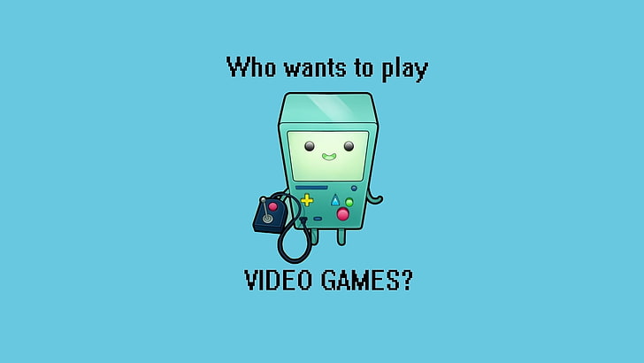 who wants to play video games illustration, Adventure Time, B-MO, HD wallpaper
