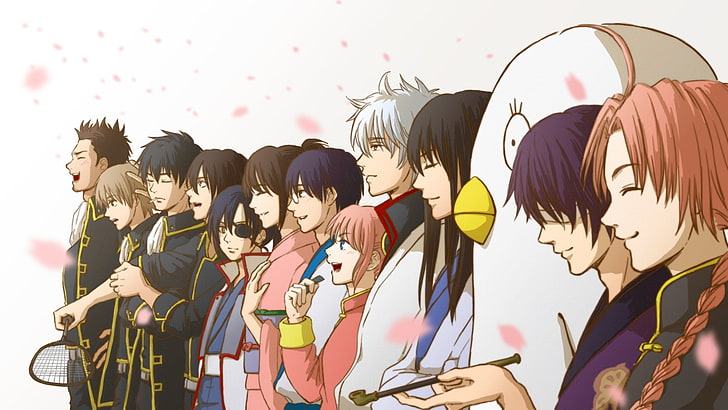 Anime, Gintama, Elizabeth (Gintama), Gintoki Sakata, Kagura (Gintama), HD wallpaper