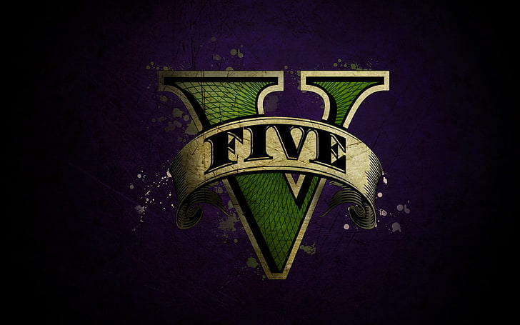 Grand Theft Auto Five illustration, green Five wallpaper, Grand Theft Auto V, HD wallpaper