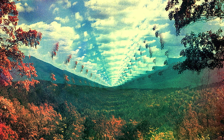 red and green trees, album covers, cover art, Tame Impala , Innerspeaker