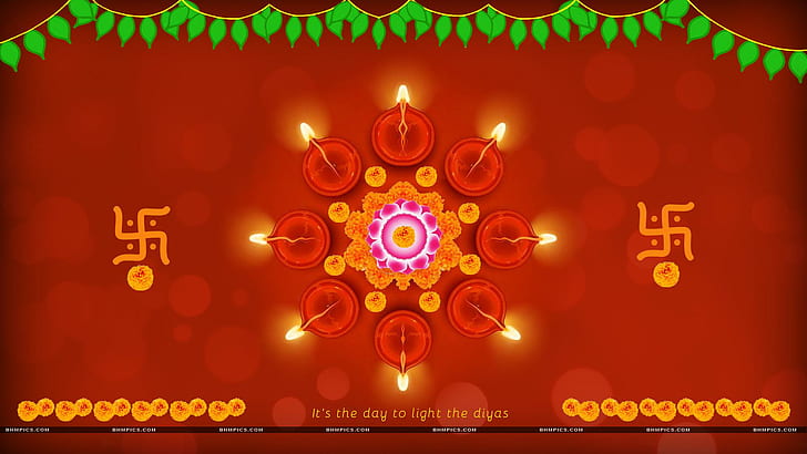 Diwali Lights Decoration, festivals / holidays, lamp, flowers, HD wallpaper