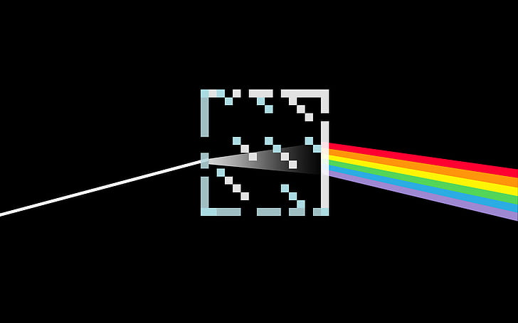 Pink Floyd, Minecraft, music, rainbows, glass