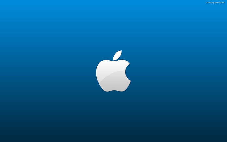 logo, Apple Inc., blue, no people, copy space, white color, HD wallpaper