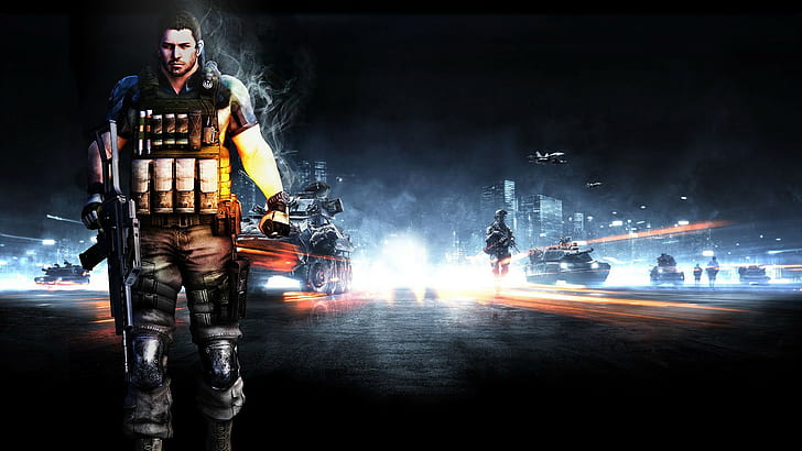 Resident Evil 6, of Battlefield 3, Chris Redfield, weapons, machine