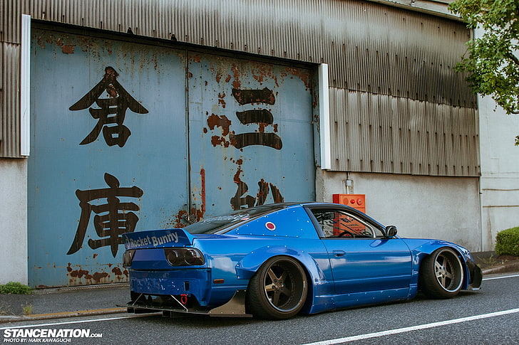 Hd Wallpaper Blue Coupe Nissan Nissan S13 Stancenation Rocket Bunny Car Wallpaper Flare