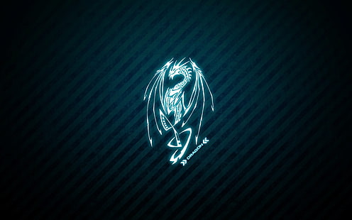 HD wallpaper: dragon logo, blue, illuminated, lighting equipment, no people  | Wallpaper Flare