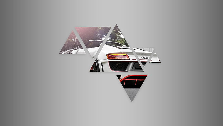 glass with car image wall decor, abstract, triangle, copy space, HD wallpaper