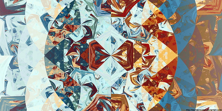 fractal, Apophysis, triangle, digital art, 3D, symmetry, abstract, HD wallpaper