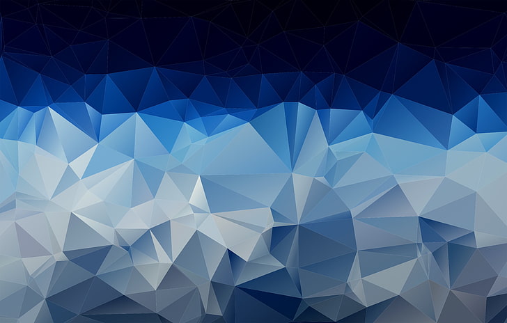blue and white 3D illustration, minimalism, gradient, pattern, HD wallpaper