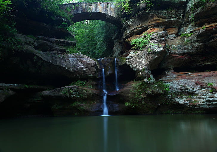 Old Man's Cave, Ohio., united states, old mans cave, hocking hills, HD wallpaper