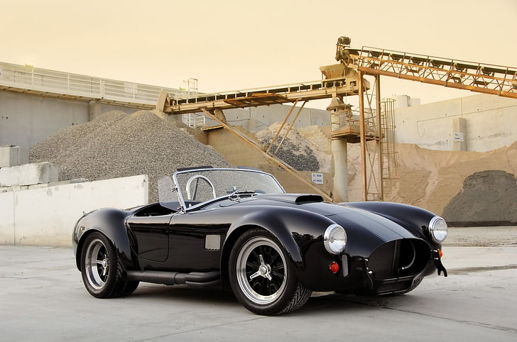 black convertible coupe, Shelby, 2009, Cobra, 427, Factory, Superformance
