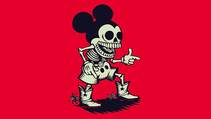 HD wallpaper: Mickey Mouse skeleton digital wallpaper, Dark, Cartoon,  Minimalist | Wallpaper Flare