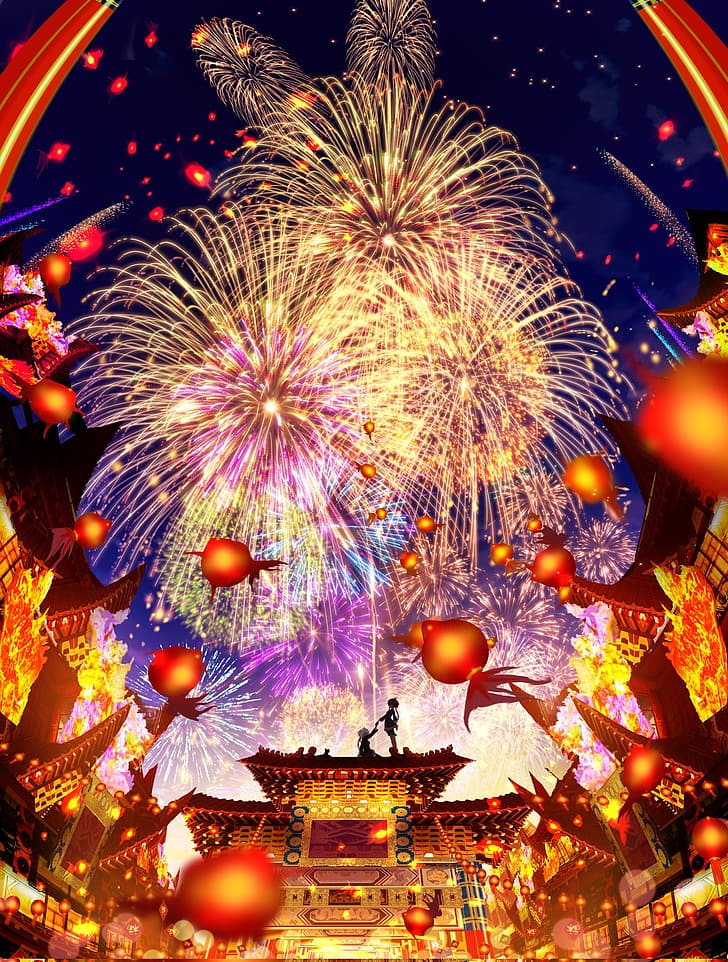 HD wallpaper: fireworks, New Year, makoron117 | Wallpaper Flare