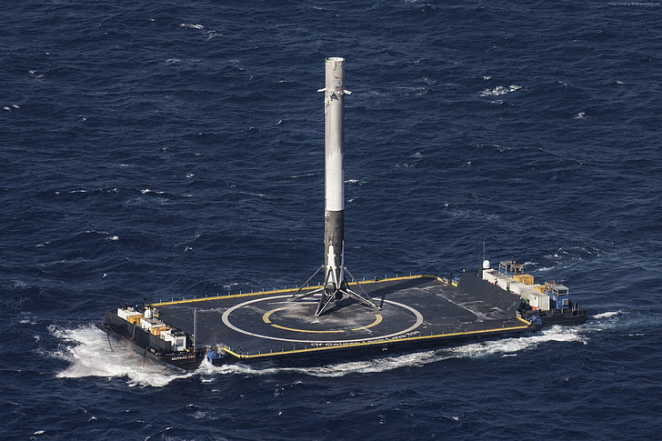 platform, rocket, ship, SpaceX, sea