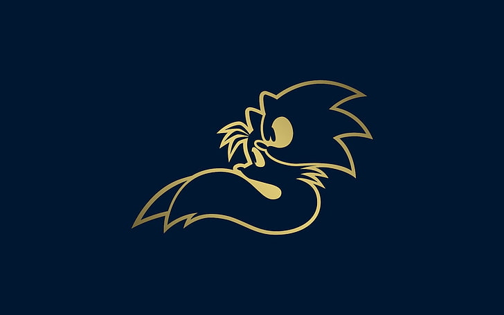 Sonic logo, Sonic the Hedgehog, Tails (character), minimalism, HD wallpaper