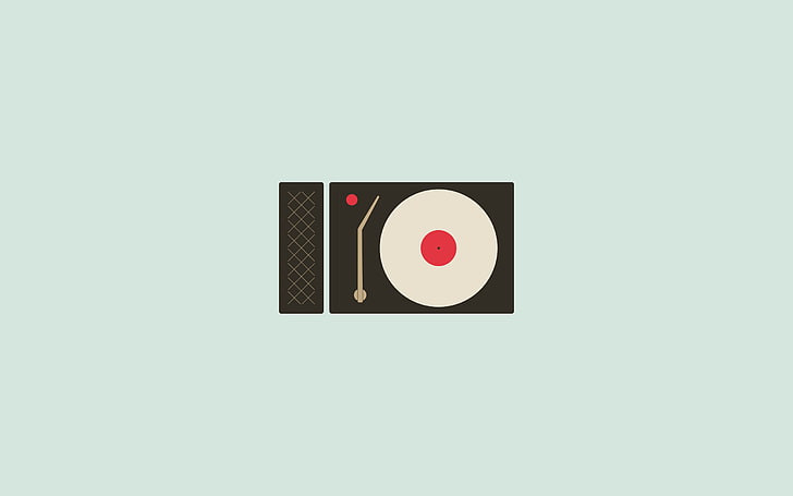 record players, music, simple background, minimalism, vintage, HD wallpaper