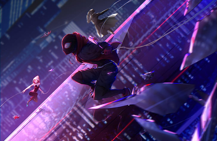 Download Miles Morales In Spider Man Into The Spider Verse Wallpaper |  Wallpapers.com