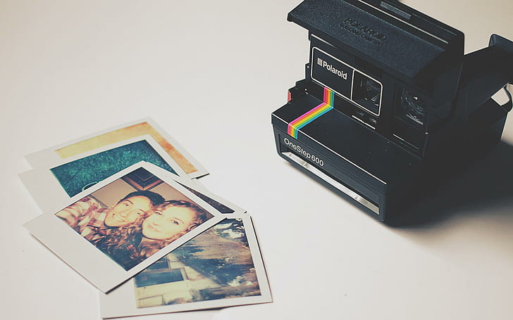 Polaroid, Polaroid, Photos, black polaroid camera