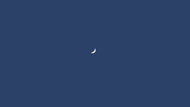 minimalism, photography, sky, clear sky, Moon, blue background, HD wallpaper