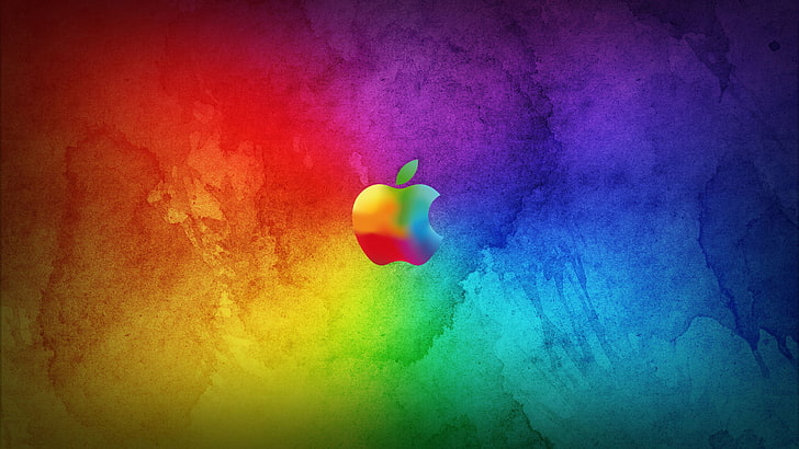 red apple logo wallpaper hd