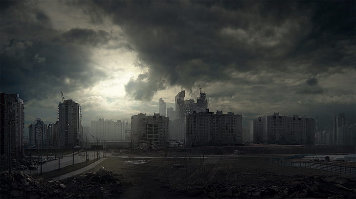 the city, Apocalypse, the evening, Russia, HD wallpaper