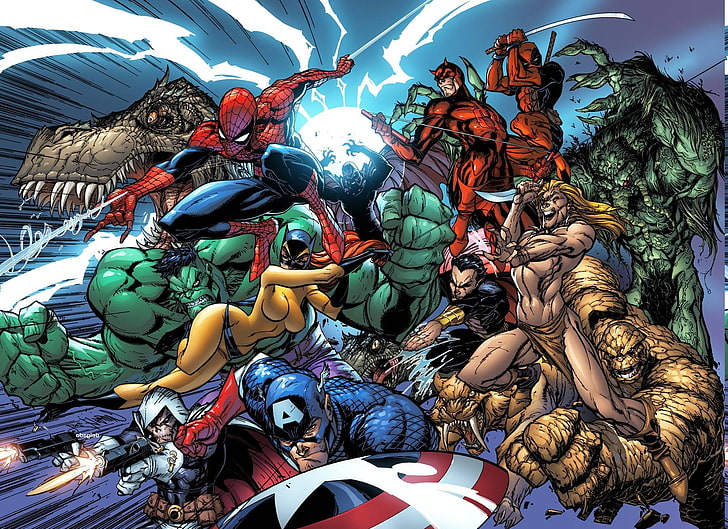 HD wallpaper: Captain America, Daredevil, deadpool, hulk, Magneto, Man  Thing | Wallpaper Flare