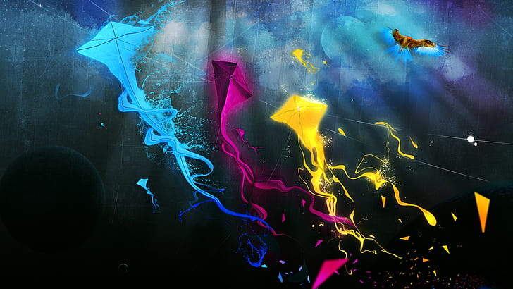 Colorful Kites HD 1080p, HD wallpaper