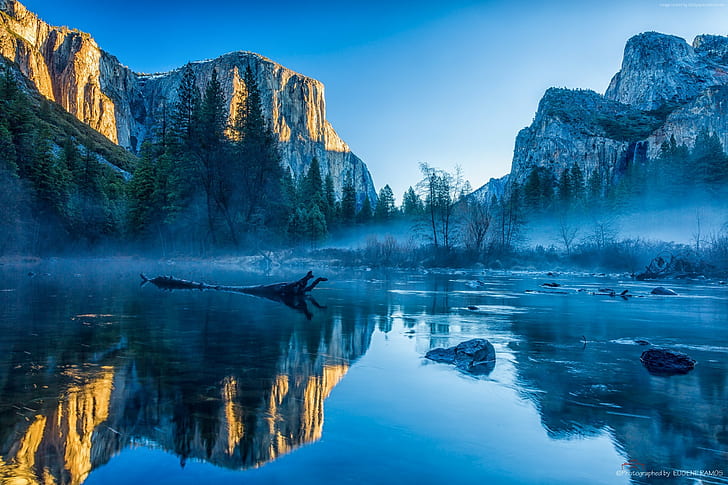 mountains, 4k, winter, HD, forest, apple, OSX, El Capitan, Yosemite